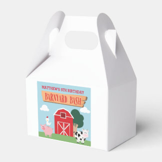 Caja Para Regalos Barnyard Birthday Bash/Party Favorito Box