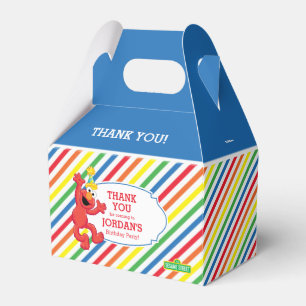 Caja Para Regalos Barrio Sésamo Elmo - Cumpleaños del Arcoiris
