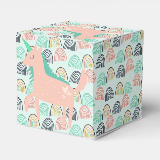 Caja Para Regalos Barrios de lluvia y Unicornios (Reverso Costado)