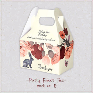 Caja Para Regalos Barro dulce arte folclórico conejo mariposa floral