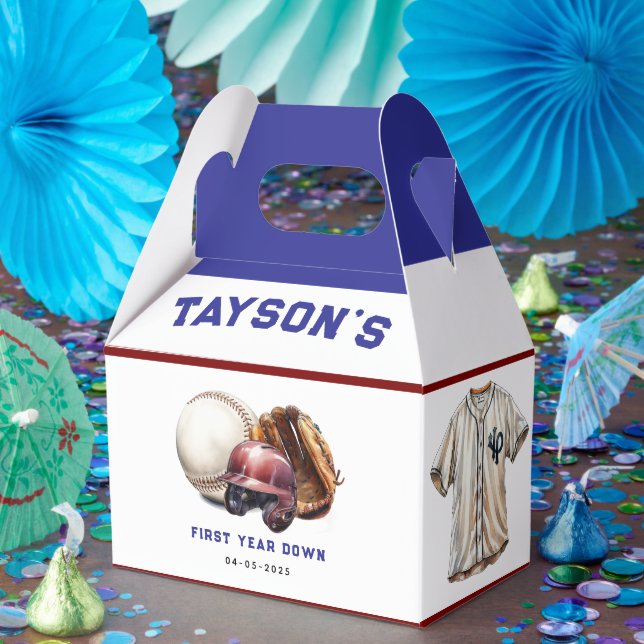 Caja Para Regalos Baseball First Year Down 1st Birthday (Fiesta)