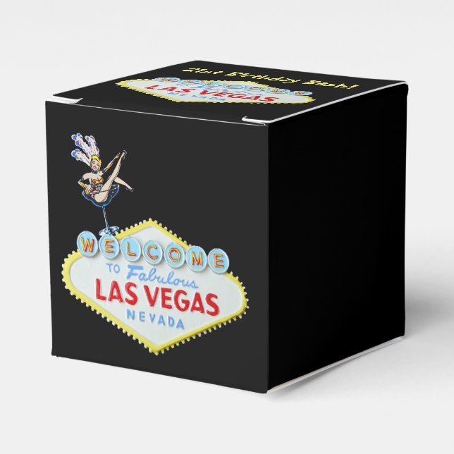 Caja Para Regalos Bash de cumpleaños número 21 de Las Vegas (Costado Anverso)
