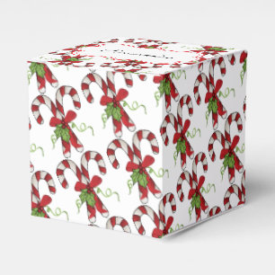 Caja Para Regalos Bastones de caramelo de la raya con acebo y el