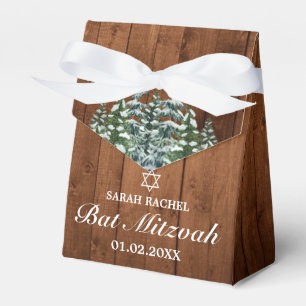 Caja Para Regalos Bat Mitzvah de Snowley Wood & Forest Rural Pine Ba