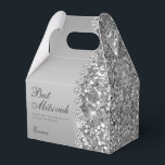 Caja Para Regalos Bat Mitzvah, Purpurina de Plata<br><div class="desc">Este fantástico purpurina plateado y del lado de los diamantes Bat Mitzvah, caja de agradecimiento, sería perfecto para su evento. Sería estupendo para una estación de caramelos, en una mesa de regalo de agradecimiento o en cada lugar con un favor. Asegúrate de pedir lo suficiente para todos tus invitados. Forma...</div>