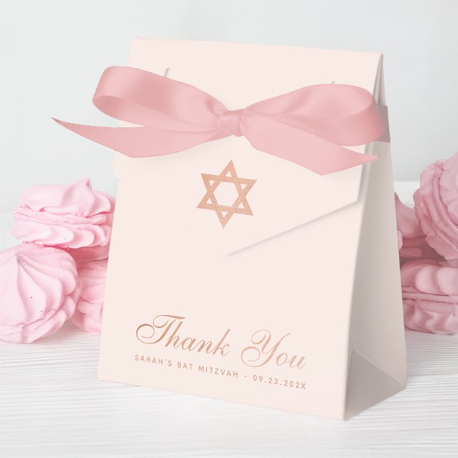 Caja Para Regalos Bat Mitzvah Rosa Estrella de David de Oro Rosa Gra (Subido por el creador)