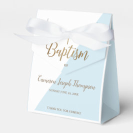 Caja Para Regalos Bautismo azul moderno niño bebé gracias cruz de or