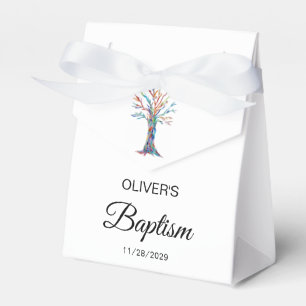 Caja Para Regalos Bautismo personalizado bautizando árbol familiar