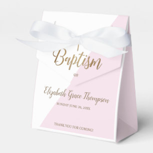 Caja Para Regalos Bautismo rosa moderno Bebé Muchacha Gracias Cruz d