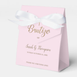 Caja Para Regalos Bautizo Cruz de Oro Rosa Personalizado Bautizo Bau