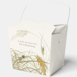 Caja Para Regalos Bautizo de Bebé Neutral con Saltamontes Botánico