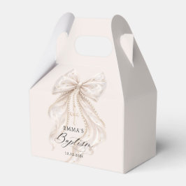 Caja Para Regalos Bautizo Lazo Elegante con Perlas