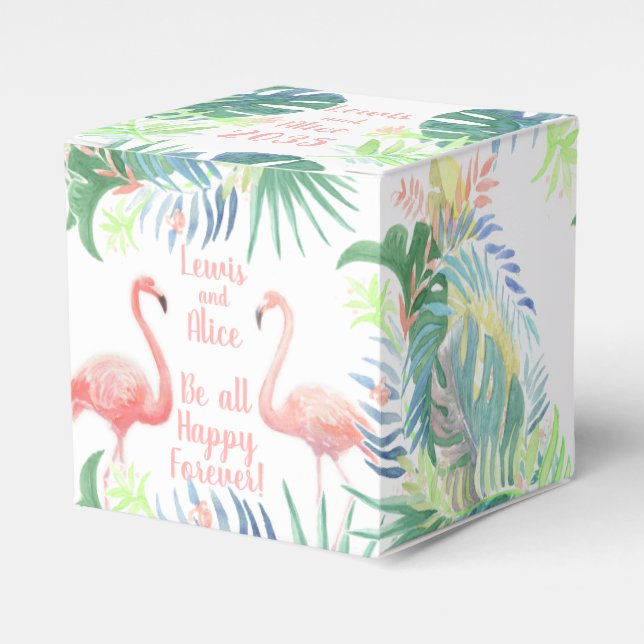 Caja Para Regalos Be all Happy Forever! Fairy Tale Two Pink Flamingo (Costado Anverso)