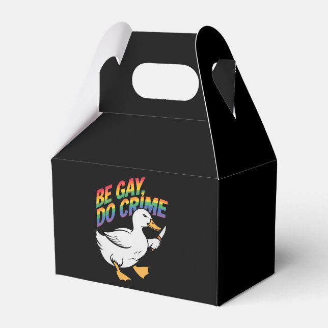 Caja Para Regalos Be Gay Do Crime Funny Goose Rainbow Prim LGBTQ (Front Side)