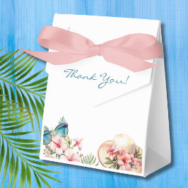 Caja Para Regalos Beach Pink Floral Tropical Brillante