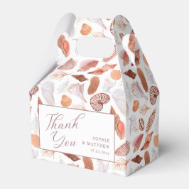 Caja Para Regalos Beach Seashells Watercolor Boda de la Moda costera