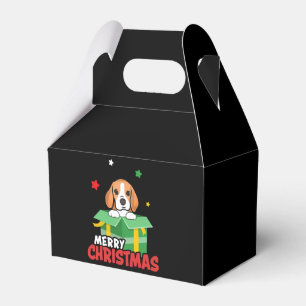 Caja Para Regalos Beagle Santa Dog Amantes de Feliz Navidad