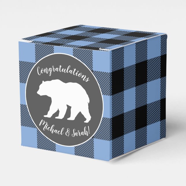 Caja Para Regalos Bear Baby Shower Boy Blue (Costado Anverso)