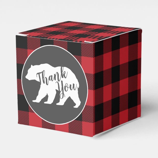 Caja Para Regalos Bear Baby Shower Woodland Lodge (Costado Anverso)