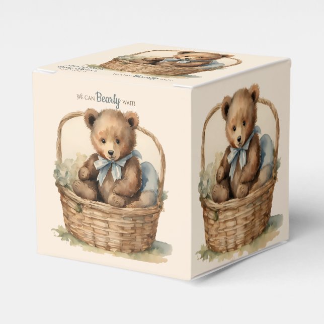 Caja Para Regalos Bear Bear Bearly Wait Boys Baby Shower (Costado Anverso)