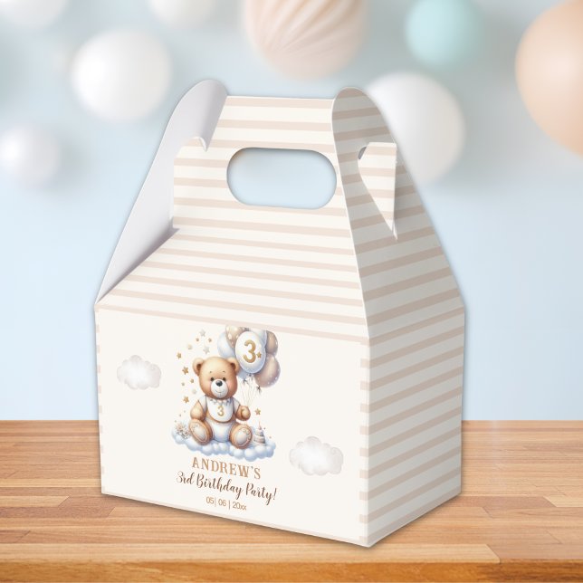 Caja Para Regalos Bear-y Cute – 3rd Birthday Party Treat Boxes (Subido por el creador)