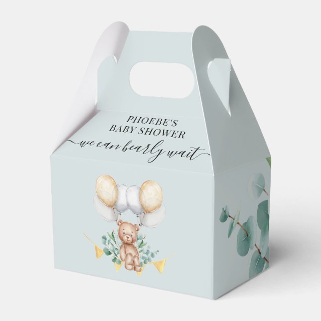 Caja Para Regalos Bearly Wait Baby Shower Woodland Bear Animal Favor (Front Side)