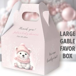 Caja Para Regalos Bearly Wait Polar Bear Baby Shower rosa Grande
