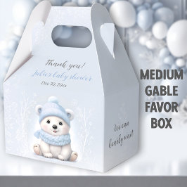 Caja Para Regalos Bearly Wait Polar Bear Blue Baby Shower Medium