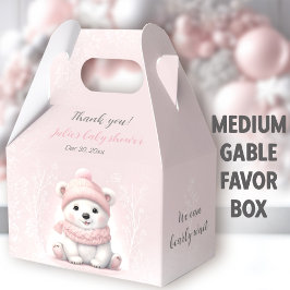 Caja Para Regalos Bearly Wait Polar Bear Pink Baby Shower Medium