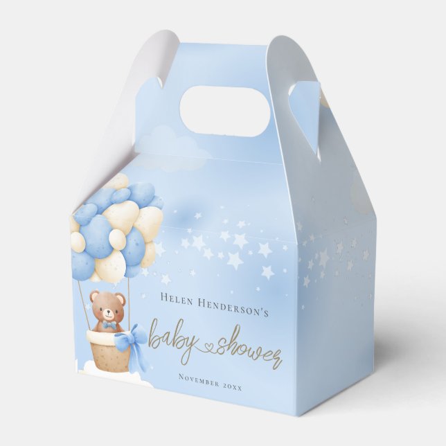 Caja Para Regalos Bearly Wait Teddy Bear Blue Balloons (Front Side)