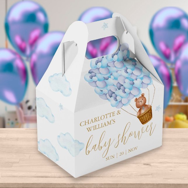 Caja Para Regalos Bearly Wait Teddy Bear Blue Balloons Baby Shower (Subido por el creador)