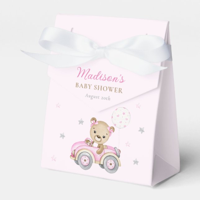 Caja Para Regalos Bearly Wait Teddy Bear Chica rosa Baby Shower (Front Side)