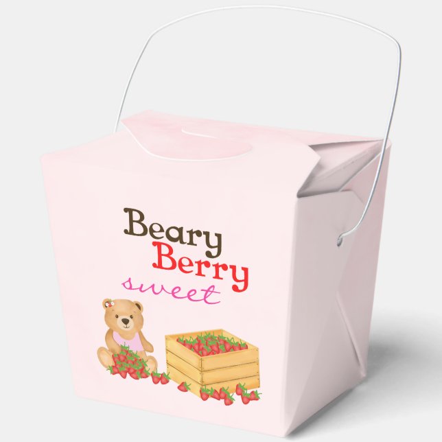 Caja Para Regalos Beary Berry Sweet Pink Girly Strawberry Cub (Anverso)