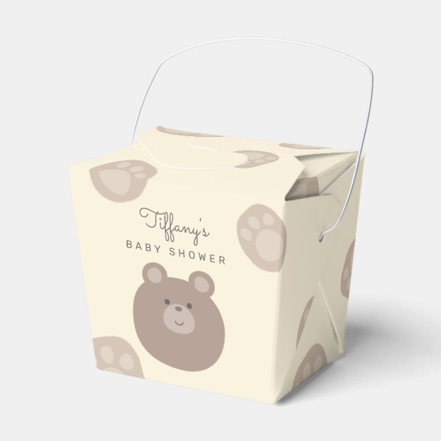 Caja Para Regalos Beary Cute Brown Teddy Bear Cub Boy Baby Shower (Front Side)