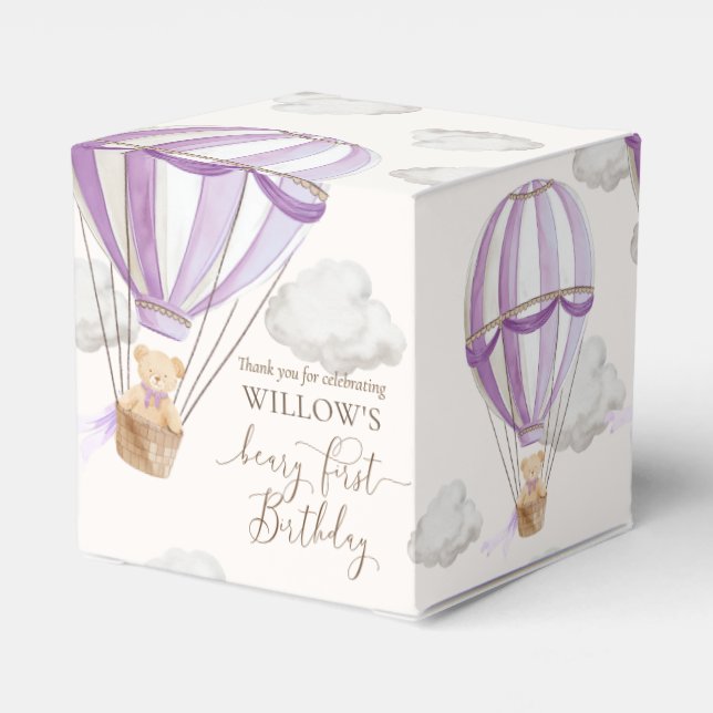 Caja Para Regalos Beary First Teddy Bear Hot Air Balloon Birday (Reverso Costado)