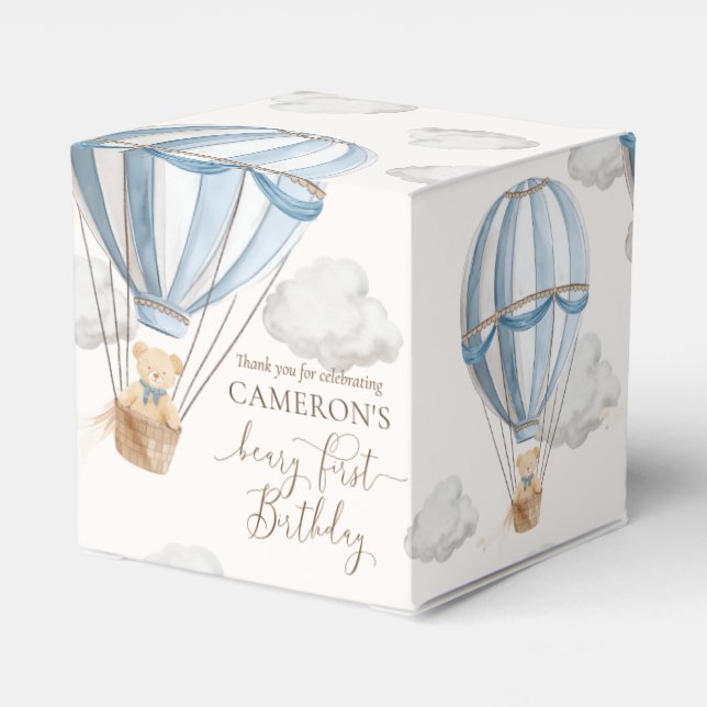 Caja Para Regalos Beary First Teddy Bear Hot Air Balloon Birday (Reverso Costado)