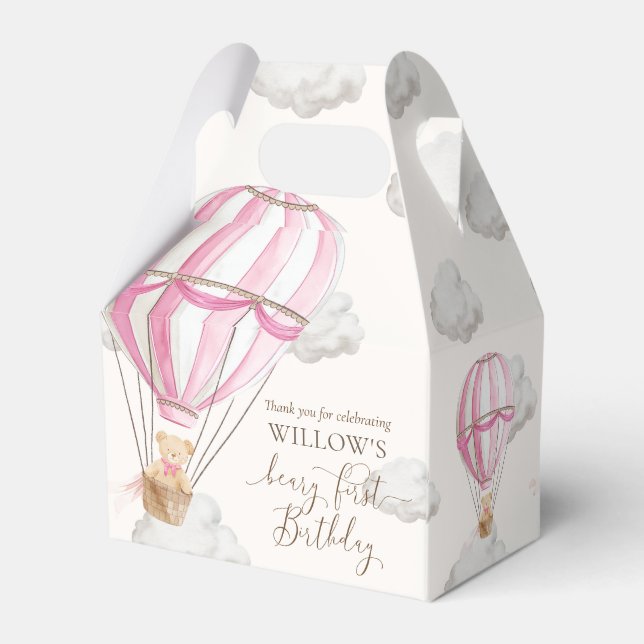 Caja Para Regalos Beary First Teddy Bear Hot Air Balloon Birday (Reverso)