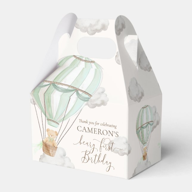 Caja Para Regalos Beary First Teddy Bear Hot Air Balloon Birday (Reverso)