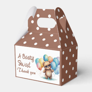 Caja Para Regalos Beary Sweet Teddy oso llevando gafas y globo