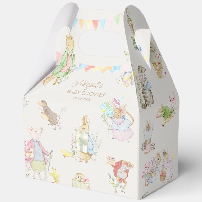 Caja Para Regalos Beatriz Peter the Rabbit Woodland Baby Shower (Anverso)