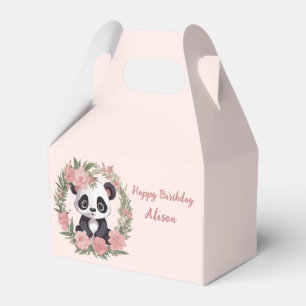 Caja Para Regalos Bebé Adorable Panda Bear con Flores
