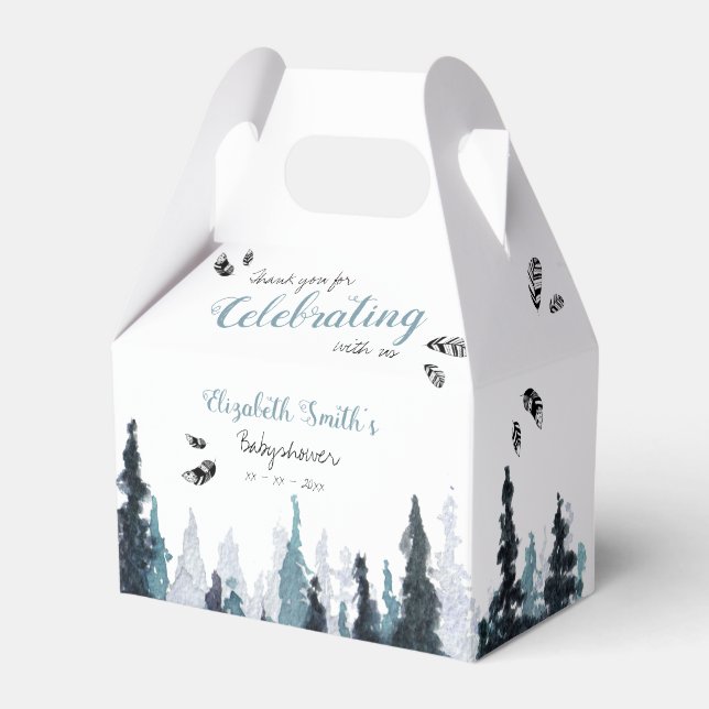 Caja Para Regalos Bebé Chico de aventura rustica (Front Side)