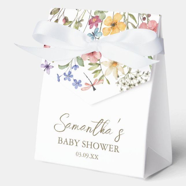 Caja Para Regalos Bebé de flores silvestres en el Baby Shower de Blo (Anverso)
