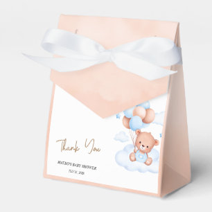 Caja Para Regalos Bebé de globos de oso azul marrón