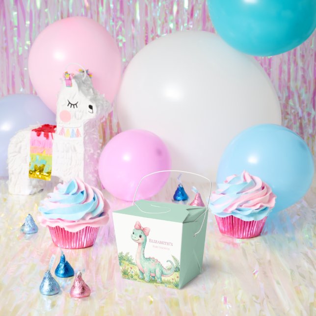 Caja Para Regalos Bebé Dinosaurio Adorable con Lazo Rosa: Fiesta de  (Fiesta)
