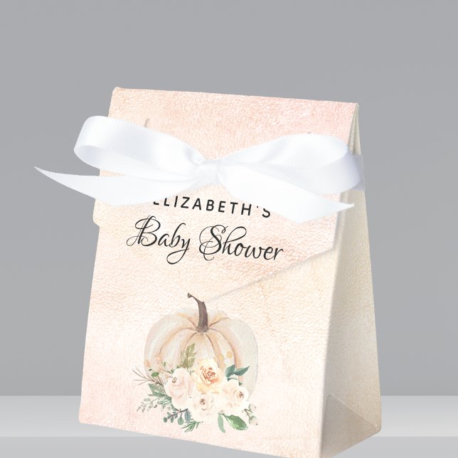 Caja Para Regalos Bebé ducha calabaza caída crema rosa oro (Subido por el creador)