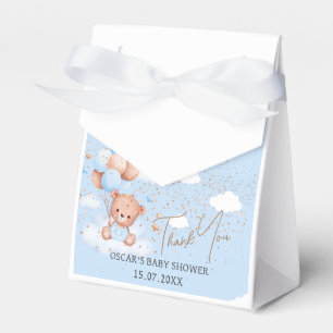 Caja Para Regalos Bebé ducha niño azul cielo oso de peluche Favor Bo