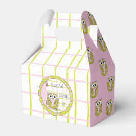 Caja Para Regalos Bebé en camino Búho Rosa