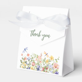 Caja Para Regalos Bebé en el Baby Shower de Flor Silvestre Verde en 