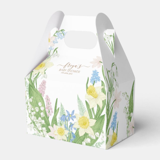 Caja Para Regalos Bebé en el Baby Shower de Primavera en Bloom (Front Side)